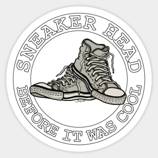 SNEAKER HEAD BEFORE IT WAS COOL white hightops Sticker